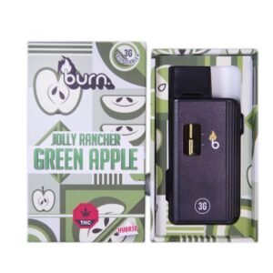 Burn Disposable Vapes – Jolly Rancher Green Apple (Sativa Dominant Hybrid) (3 Gram)