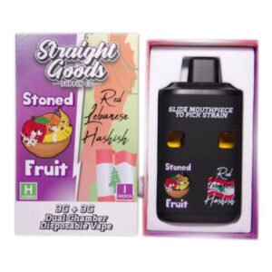 Straight Goods Dual Chamber Vape - Stoned Fruit (Indica) Red Lebanese Hashish(Indica) (3 Grams 3 Grams)