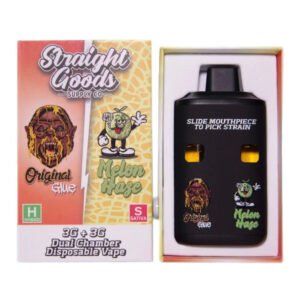 Straight Goods Dual Chamber Vape - Original Glue (Indica Dominant Hybrid) Melon Haze (Sativa Dominant Hybrid) (3 Grams 3 Grams)