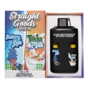 Straight Goods Dual Chamber Vape – Blueberry Yum Tricks Milk (3 Grams 3 Grams)