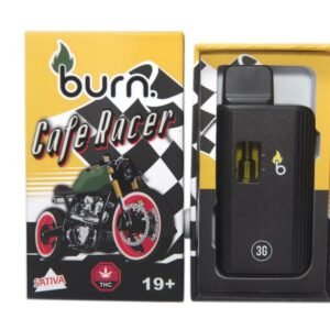 Burn Disposable Vapes – Cafe Racer (Sativa Dominant Hybrid) (3 Gram)