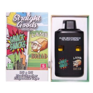 Straight Goods Dual Chamber Vape – Smack Snacks (Hybrid) Lamb Bread (Sativa) (3 Grams 3 Grams)