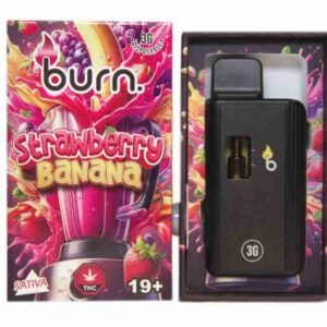 Burn Disposable Vapes – Strawberry Banana (Sativa) (3 Gram)