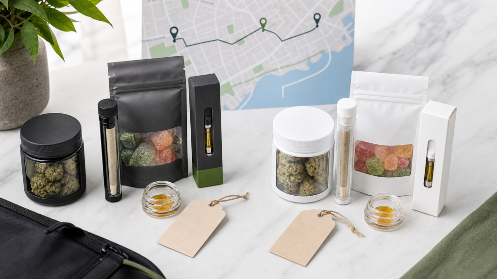 Generated visual comparing cannabis delivery product formats, deals, and bundles for GTA shoppers