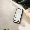 Smartphone displaying a simple online cart beside an unbranded delivery pouch